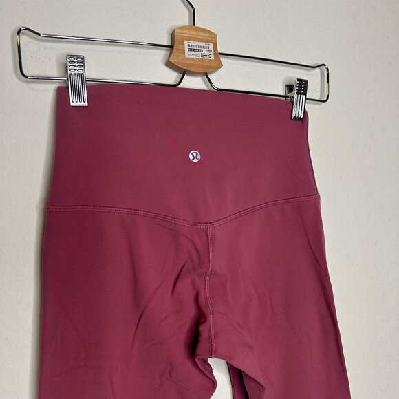 Lululemon Pink Align Cropped Leggings 4 Athletic Activewear Stretch Gym Pull On - Picture 4 of 5